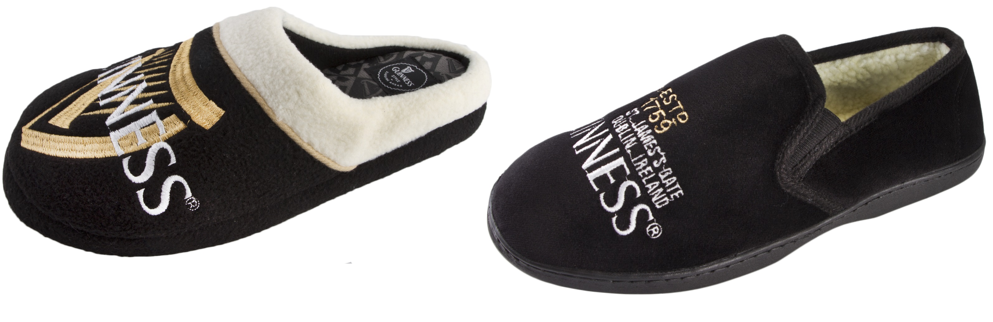 Mens Guinness Slippers Warm Fleece Mules Novelty Comfort Shoes Xmas